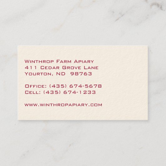 Pure Honey Pop Art Flowers Visitekaartje (Achterkant)