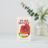 Pure Honey Pop Art Flowers Visitekaartje (Staand voorkant)