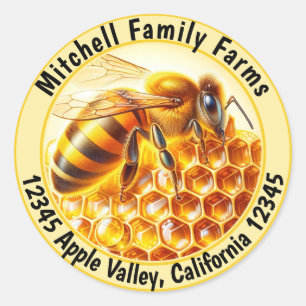 Pure honing bijenetiket ronde sticker