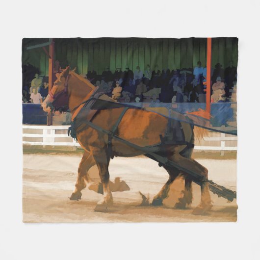 Pure Horsepower - Horse Pulling Event Fleece Deken (Voorkant (Horizontaal))
