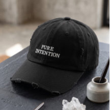 Pure Intention Distressed Dad Hoed | Minimalistisc