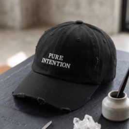 Pure Intention Distressed Dad Hoed | Minimalistisc Geborduurde Pet