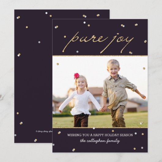 Pure Joy Holiday-fotokaart Feestdagenkaart (Voorkant / Achterkant)