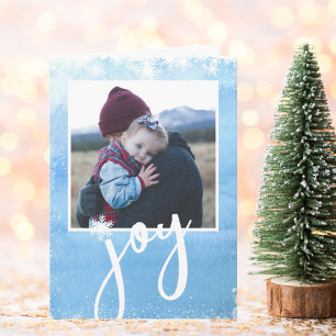 Pure Joy Holiday Photo Waterverf Snowflake Feestdagen Kaart