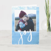 Pure Joy Holiday Photo Waterverf Snowflake Feestdagen Kaart (Voorkant)