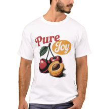Pure Joy Kersen Abrikoos Retro Christelijk T-shirt