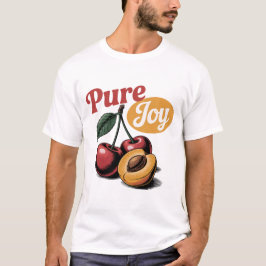 Pure Joy Kersen Abrikoos Retro Christelijk T-shirt