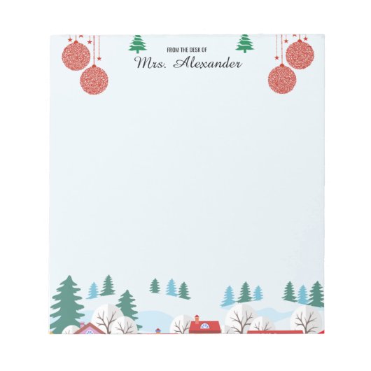 Pure Kerstseizoen Onderwijzers Notitieblok (Voorkant)