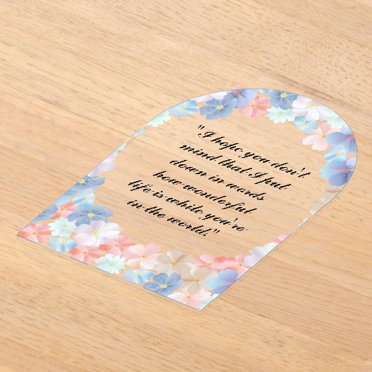 Pure liefde als een bloem acryl uitnodigingen (Laagn)