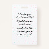 Pure liefde als een bloem badge (Achterkant)