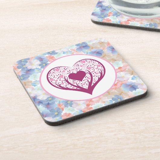 Pure liefde als een bloem bier onderzetter (Linkerzijde)