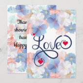 Pure liefde als een bloem feestdagenkaart (Voorkant / Achterkant)