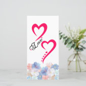 Pure liefde als een Bloem Feestdagenkaart (Staand voorkant)