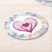 Pure liefde als een bloem ronde kartonnen onderzetter (Gebogen)