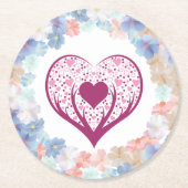 Pure liefde als een bloem ronde kartonnen onderzetter (Voorkant)