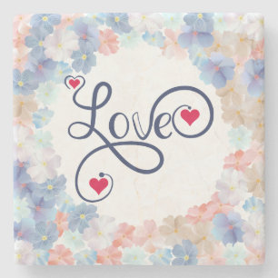 Pure liefde als een bloem stenen onderzetter