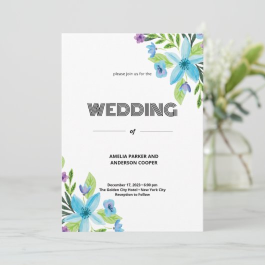 Pure liefde bloesems bruiloft kaart (Staand voorkant)