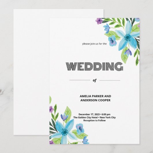 Pure liefde bloesems bruiloft kaart (Voorkant / Achterkant)