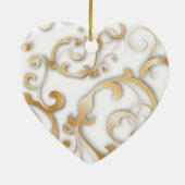 Pure liefde met Golden Scrolling Keramisch Ornament (Achterkant)