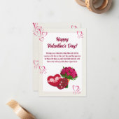 Pure Liefde Palet: Wit Roze Valentijnsdag Notitiekaartje (Voorkant / Achterkant in situ)