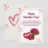 Pure Liefde Palet: Wit Roze Valentijnsdag Notitiekaartje (Voorkant / Achterkant)