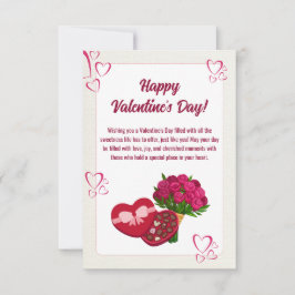 Pure Liefde Palet: Wit Roze Valentijnsdag Notitiekaartje