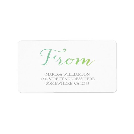 Pure Liefde Waterverf Adresetiketten / Limoen Emer Etiket (Voorkant)