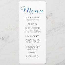 Pure Liefde Waterverf Bruiloft Menu / Ocean Blue