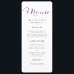 Pure Liefde Waterverf Bruiloft Menu / Violet<br><div class="desc">Stijlvol,  elegant,  leuk - perfect!</div>