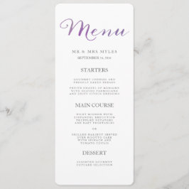 Pure Liefde Waterverf Bruiloft Menu / Violet
