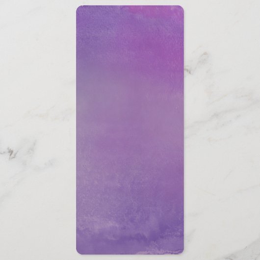 Pure Liefde Waterverf Bruiloft Menu / Violet (Achterkant)