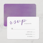 Pure Liefde Waterverf Bruiloft RSVP / Violet (Voorkant / Achterkant)