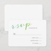 Pure Liefde Waterverf Bruiloft RSVP / Witte Rug (Voorkant / Achterkant)