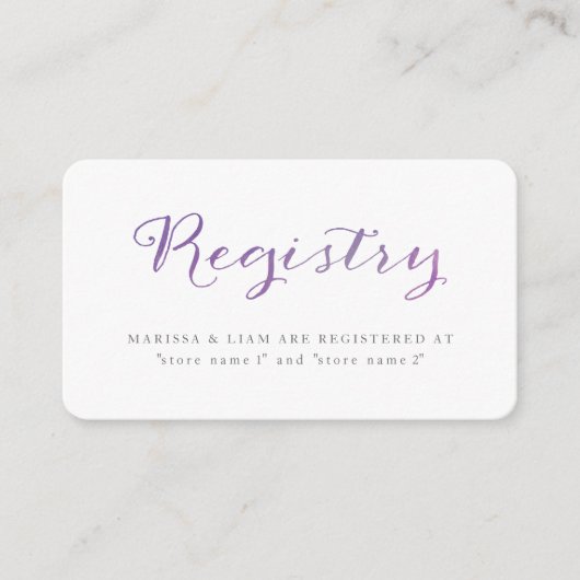 Pure Liefde Waterverf Registry Kaarten / Violet (Voorkant)