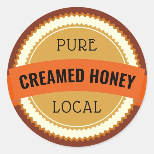 Pure Local Creamed Honey Jar Ronde Sticker (Voorkant)