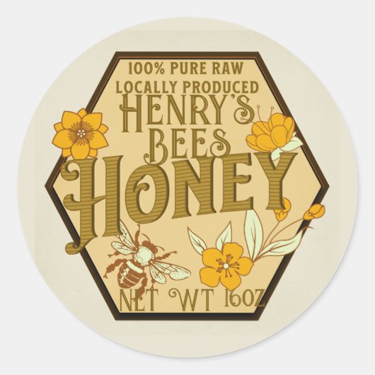 Pure, Lokale & Duurzame Artisan Honing etiketten (Voorkant)