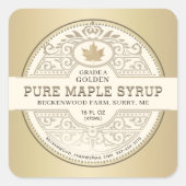 Pure lokale esdoornsiroop  label Metallic Gold (Voorkant)