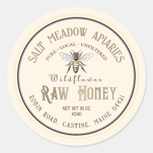 Pure Lokale Ruwe Honing Label Koningin Bij Ivoor (Voorkant)