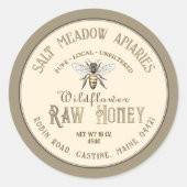 Pure Lokale Ruwe Honing Label Koningin Bij op Ivoo (Voorkant)