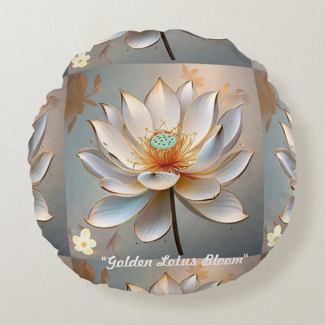 Pure Lotus Verlichting Rond Kussen (Voorkant)
