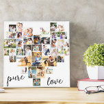 Pure Love Heart 36 Photo Collage Small Square Canvas Afdruk<br><div class="desc">Creëer uw eigen hart Foto Collage met 36 favoriete foto's en selfies. De collage omvat een verscheidenheid van landschap, portret en vierkante vormen om u overvloed van opties te geven wanneer het plaatsen van uw eigen foto. Het ontwerp is volledig met "Zuivere Liefde"die in elegante handgeschreven manuscripttypografie wordt geletterd. Het...</div>