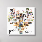 Pure Love Heart 36 Photo Collage Small Square Canvas Afdruk (Voorkant)