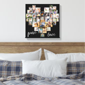 Pure Love Heart Shaped Photo Collage Small Square Canvas Afdruk (Insitu (Slaapkamer))