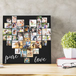 Pure Love Heart Shaped Photo Collage Small Square Canvas Afdruk<br><div class="desc">Creëer uw eigen hart Foto Collage met 36 favoriete foto's en selfies. De collage omvat een verscheidenheid van landschap, portret en vierkante vormen om u overvloed van opties te geven wanneer het plaatsen van uw eigen foto. Het ontwerp is volledig met "Zuivere Liefde"die in elegante handgeschreven manuscripttypografie wordt geletterd. Het...</div>