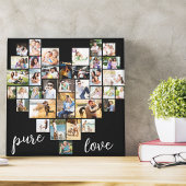Pure Love Heart Shaped Photo Collage Small Square Canvas Afdruk