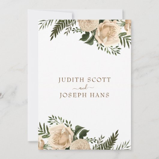 Pure Love Roos Wedding Invitation Sjabloon Kaart (Achterkant)