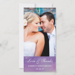 Pure Love / Watercolor Wedding Foto Kaart / Violet