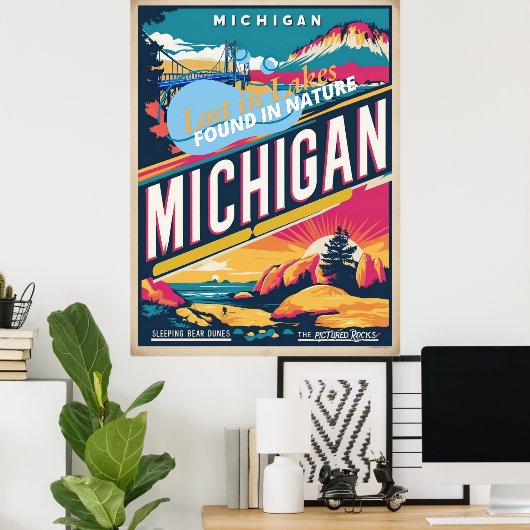 Pure Michigan Escape naar de meren en wilde wonder Poster (Thuiskantoor)