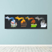 Pure Michigan Four Seasons Canvas Afdruk (Insitu (Houten vloer))
