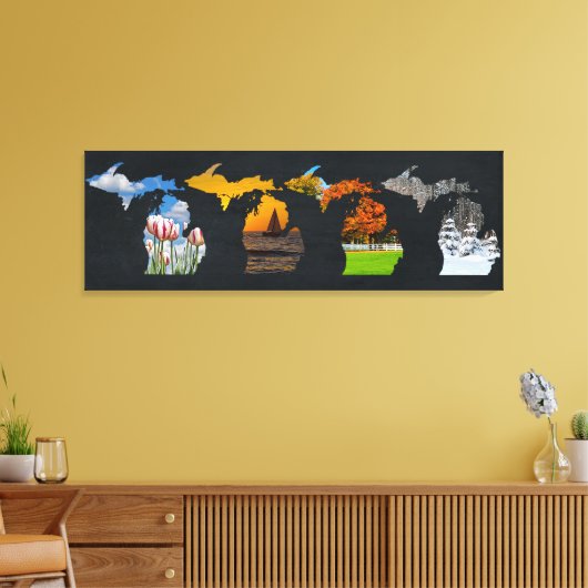 Pure Michigan Four Seasons Canvas Afdruk (Insitu (Woonkamer))